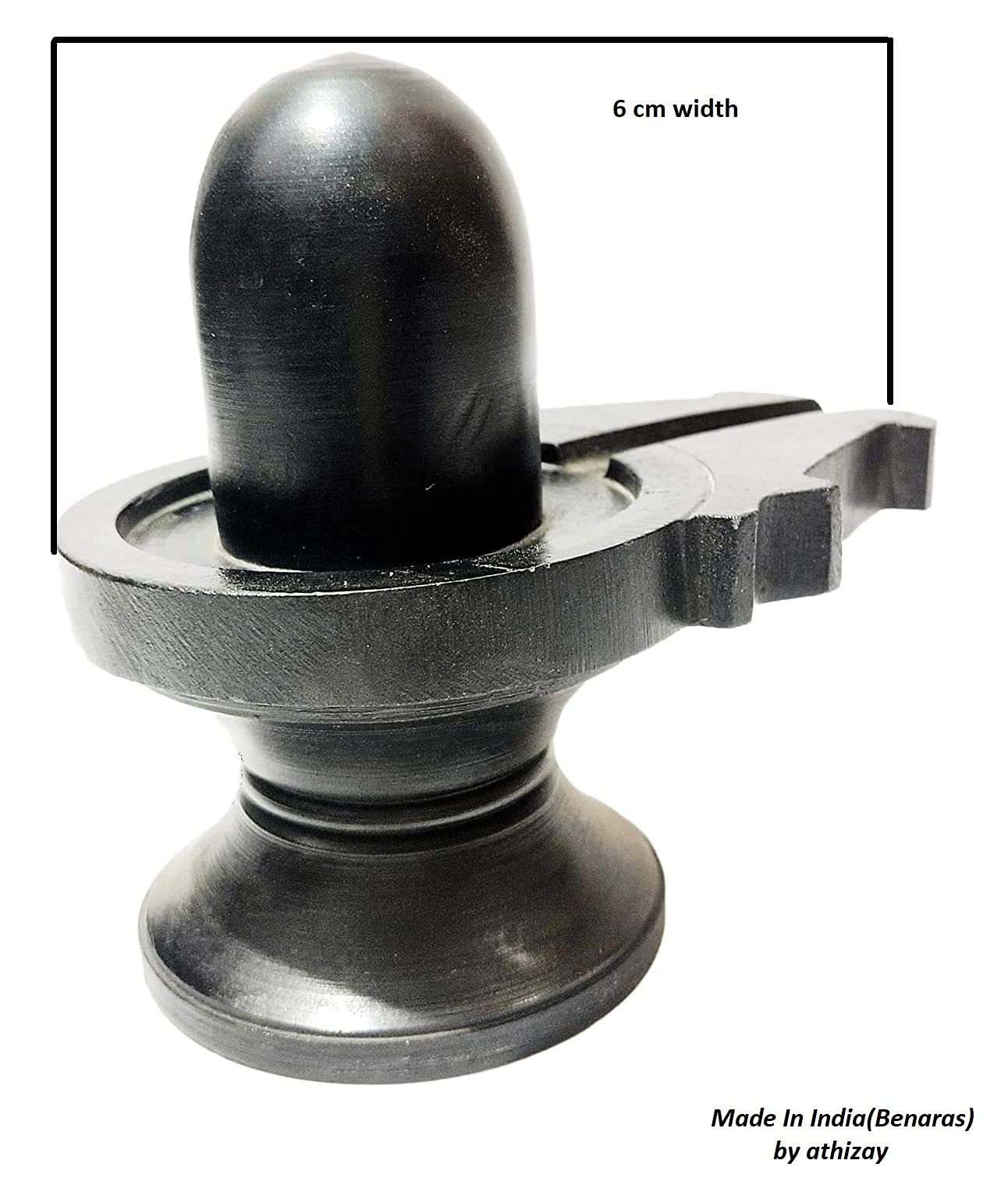 Athizay Stone Shivling  6 Cm  Black  Compact Idol For Pooja, Car Dashboard, Gifting